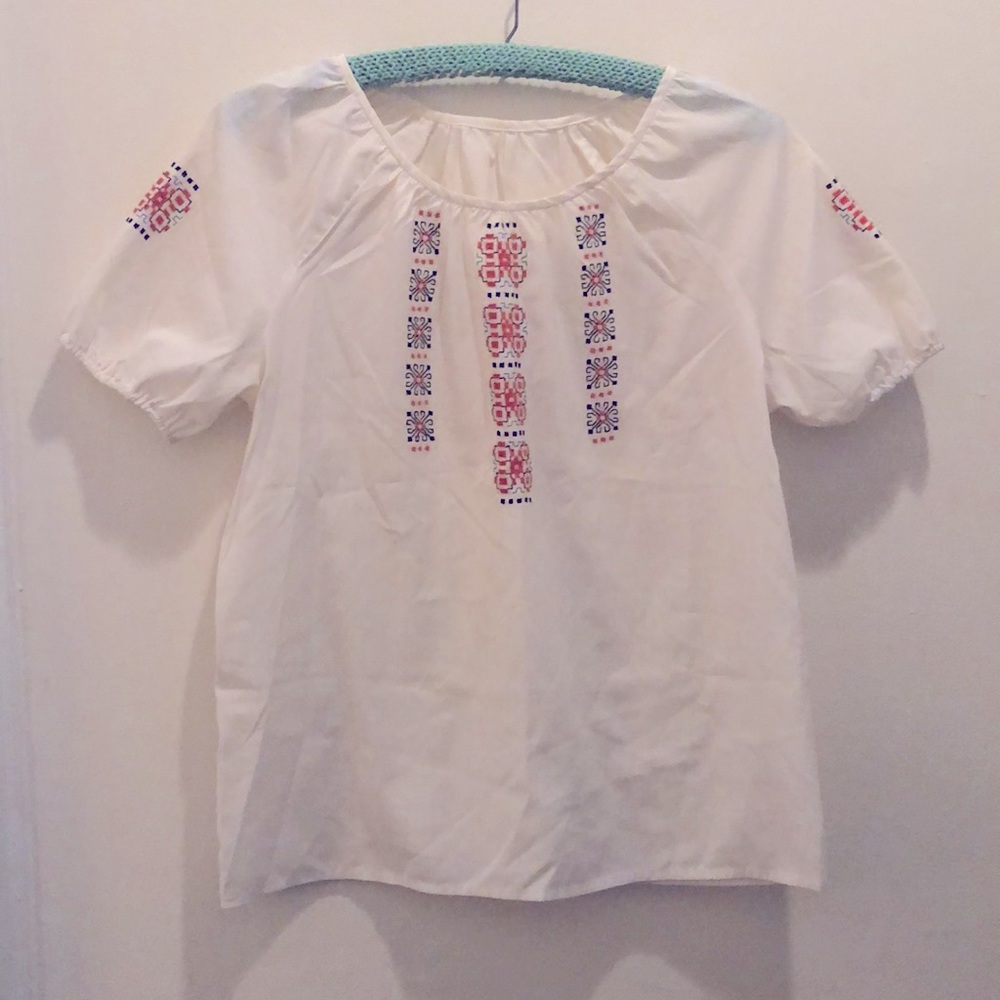 White embroidered top
